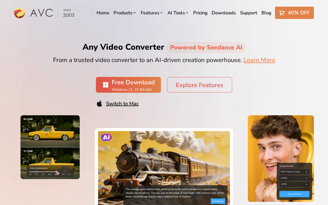 Any Video Converter's official homepage